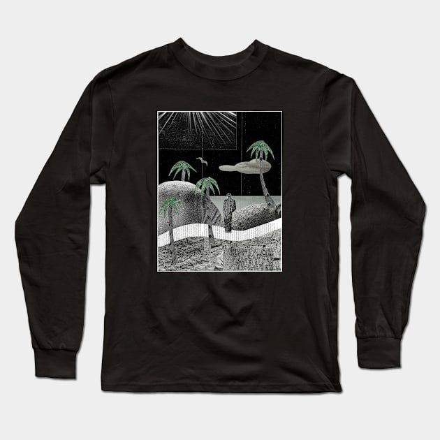 Lonely Isolated Walk at the Beach Long Sleeve T-Shirt by imaginachine